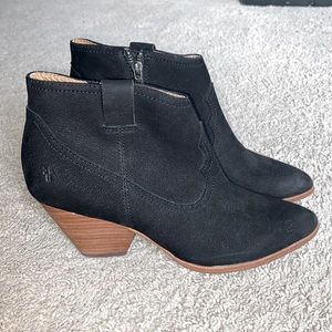Frye Reina Suede Western Ankle Boots